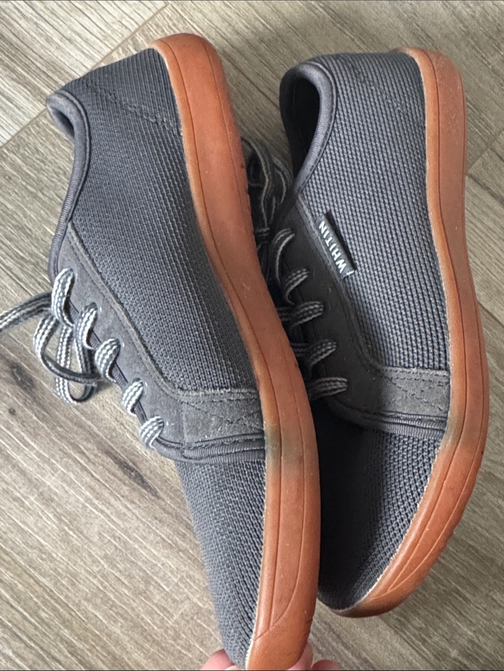 WHITIN Youth Boys Charcoal Canvas Sneakers Size 39 UK (7/7.5) - Picture 4 of 9
